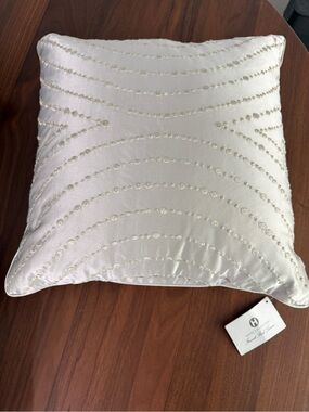 Hotel Collection Silver Leaf 16x16 Decorative Pillow with Gold Embroidery